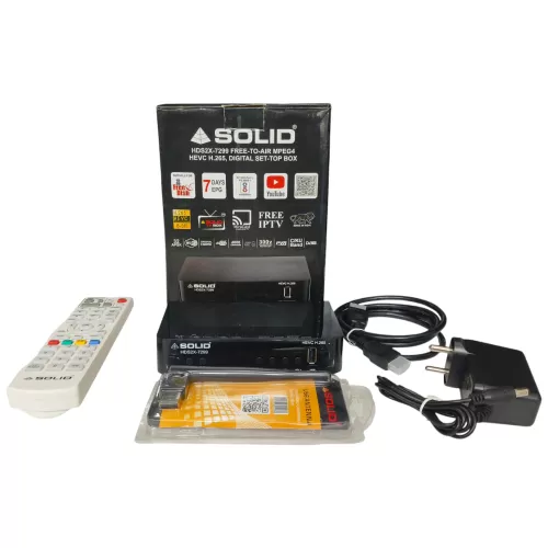  SOLID HDS2X-7299 HEVC 8bits H.265 Free-To-Air Set-Top Box With Free Wi-Fi Dongle